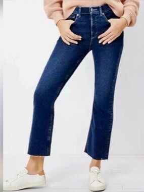 Ann Taylor Loft Dark Wash High Rise Kick Crop Jeans 4 / 27